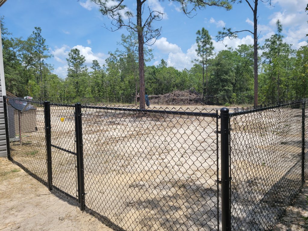 Photo of a black chain link fence