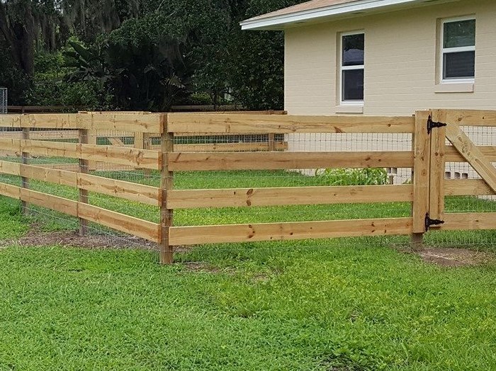 Photo of wood rail fence