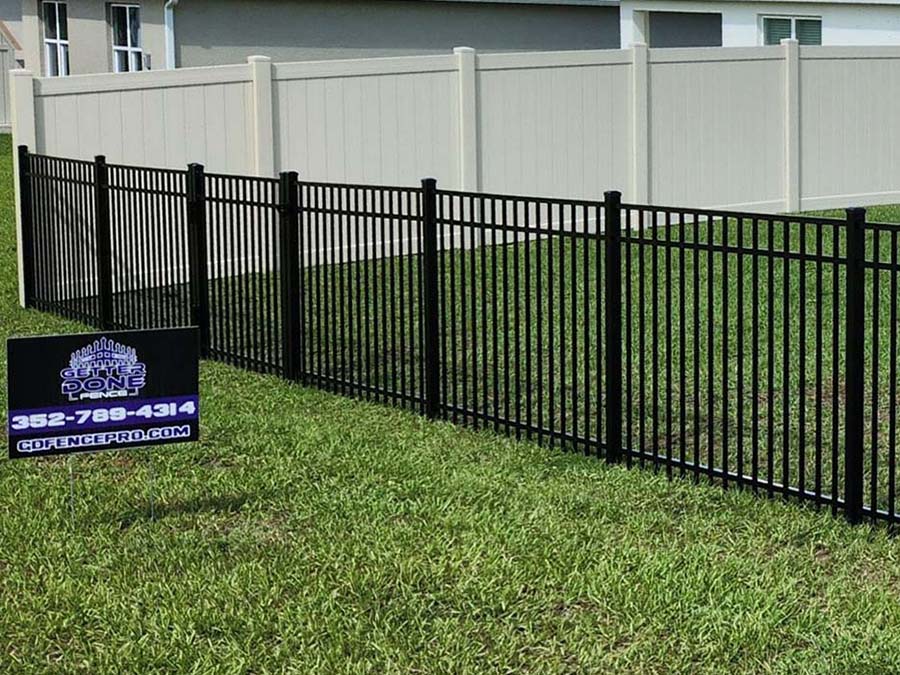 Photo of a mixed material fence from a Ocala Florida fence company