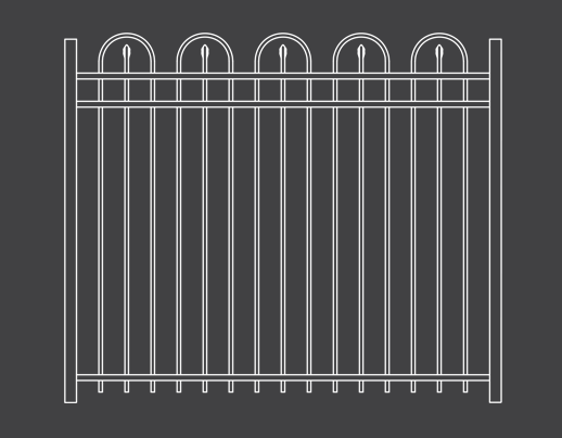 Newcastle 2 Style Aluminum Fence 