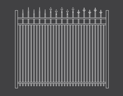 Victoria Staggered Royale Style Aluminum Fence 