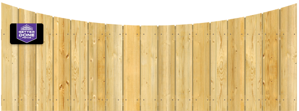 Concave picket Ocala Florida wood fence top cut