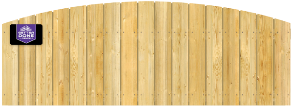 Convex picket Ocala Florida wood fence top cut