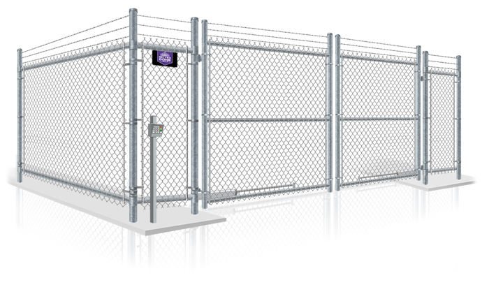 Commercial chain link security gate with barbed wire installation company in the Ocala Florida area.