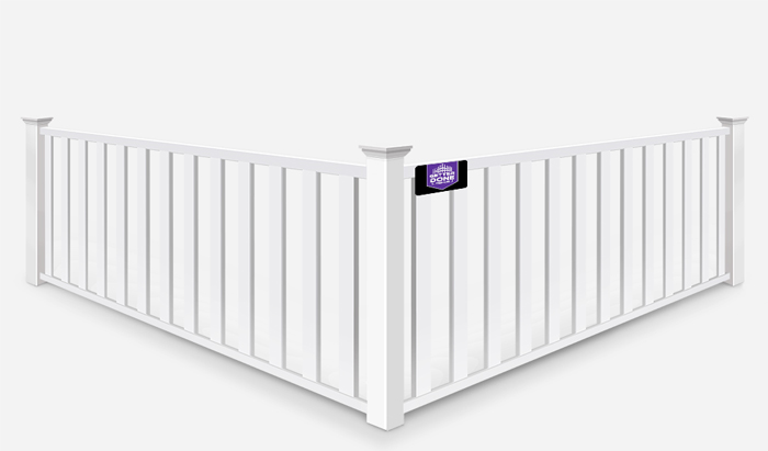 Decorative vinyl picket fence with a flat rail in Ocala Florida